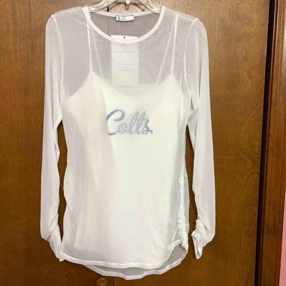 NFL Indianapolis Colts "Double Team" Cami Top W/ Mesh Overlay - Size: Large -NWT - Picture 1 of 16